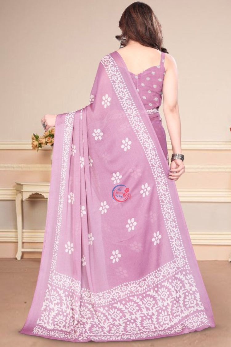 Ethnic Motifs Pure Chiffon Saree