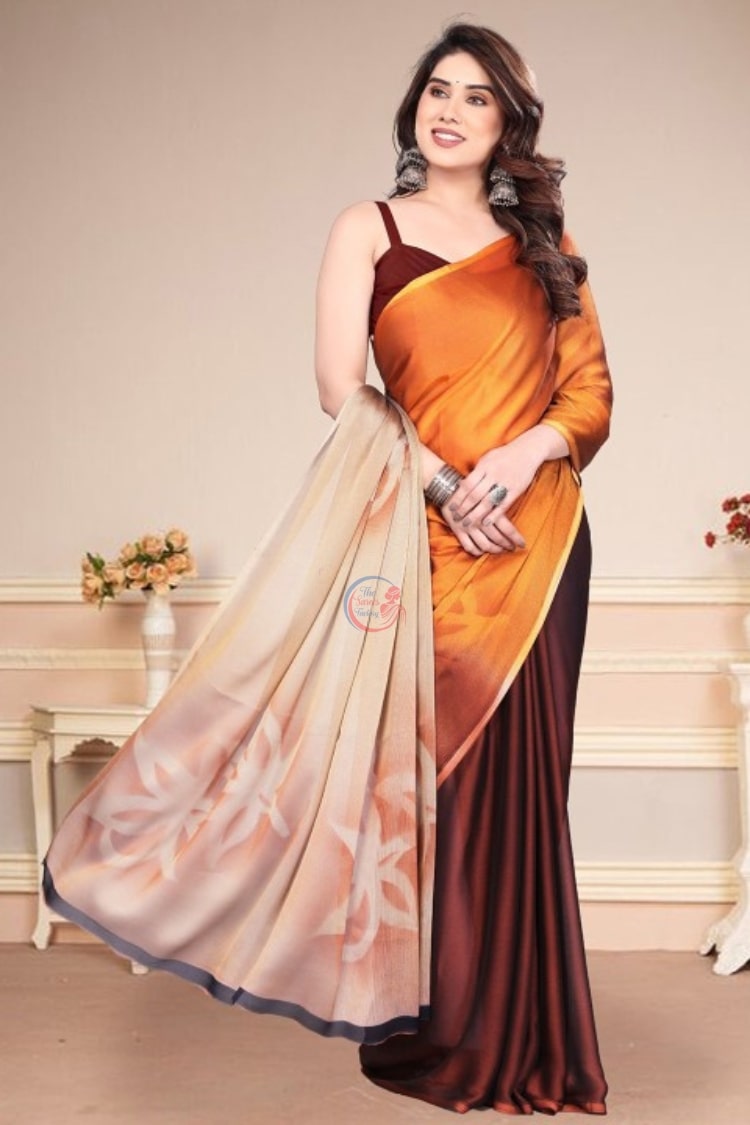 Floral Pure Chiffon Designer Saree – Elegant & Trendy Styles