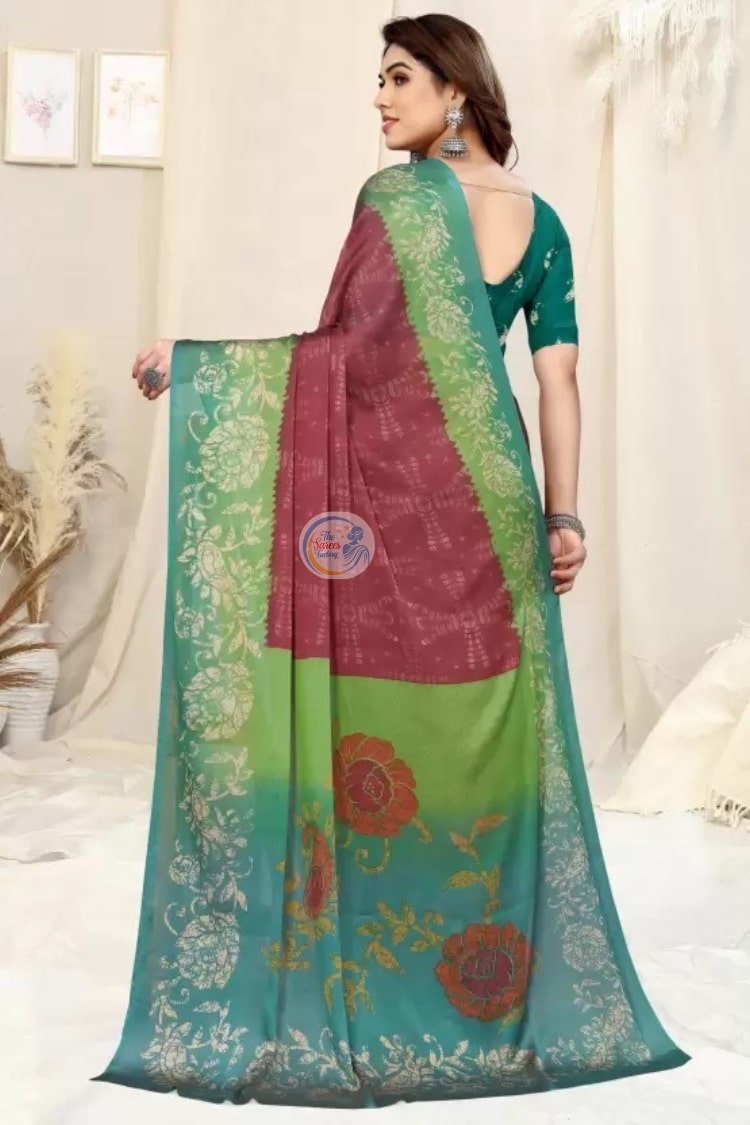 Paisley Print Saree with Blouse